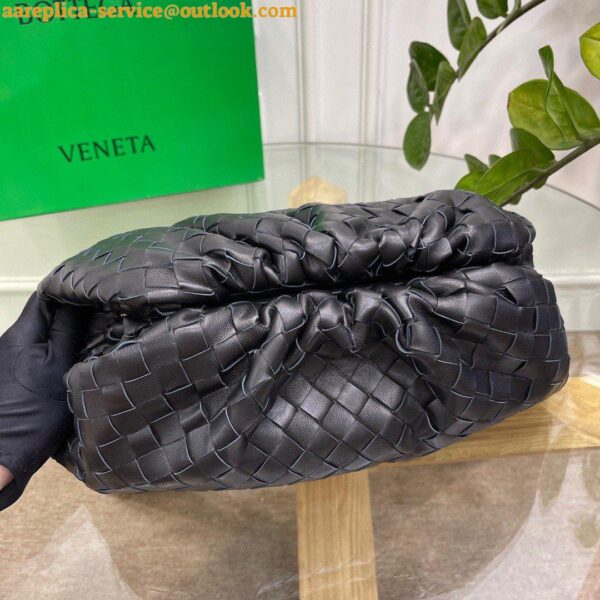 Replica Bottega Veneta Large Pouch Clutch Bag In Black Intrecciato Lambskin 7