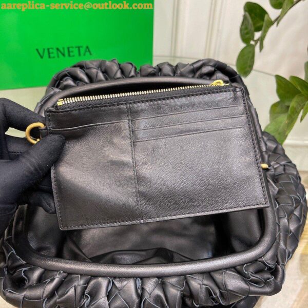 Replica Bottega Veneta Large Pouch Clutch Bag In Black Intrecciato Lambskin 11