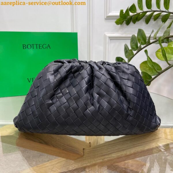 Replica Bottega Veneta Large Pouch Clutch Bag In Black Intrecciato Lambskin 12