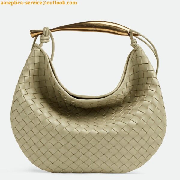 Replica Bottega Veneta Sardine Medium Bag in Travertine Intrecciato Lambskin 3