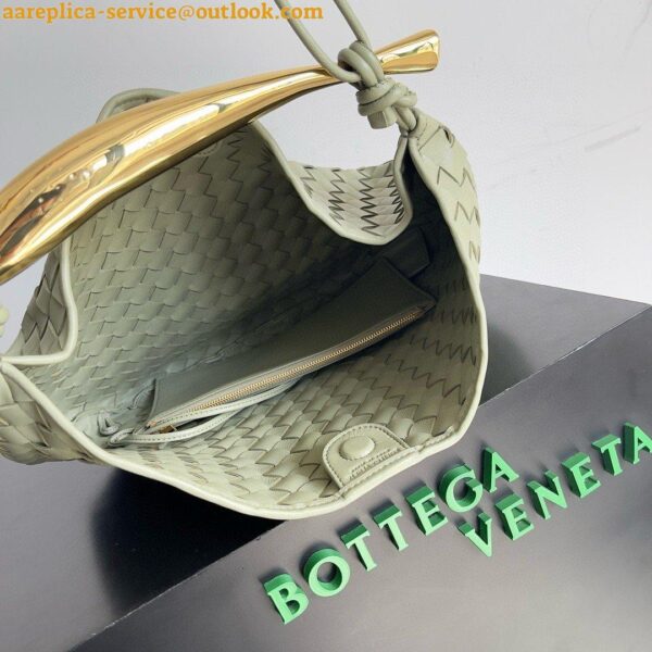 Replica Bottega Veneta Sardine Medium Bag in Travertine Intrecciato Lambskin 11