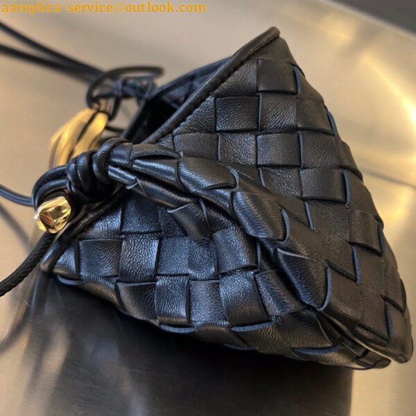 Replica Bottega Veneta Sardine Mini Bag In Black Intrecciato Lambskin 6