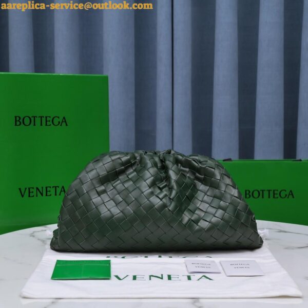 Replica Bottega Veneta Large Pouch Clutch Bag In Raintree Intrecciato Lambskin 11