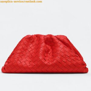 Replica Bottega Veneta Large Pouch Clutch Bag In Red Intrecciato Lambskin