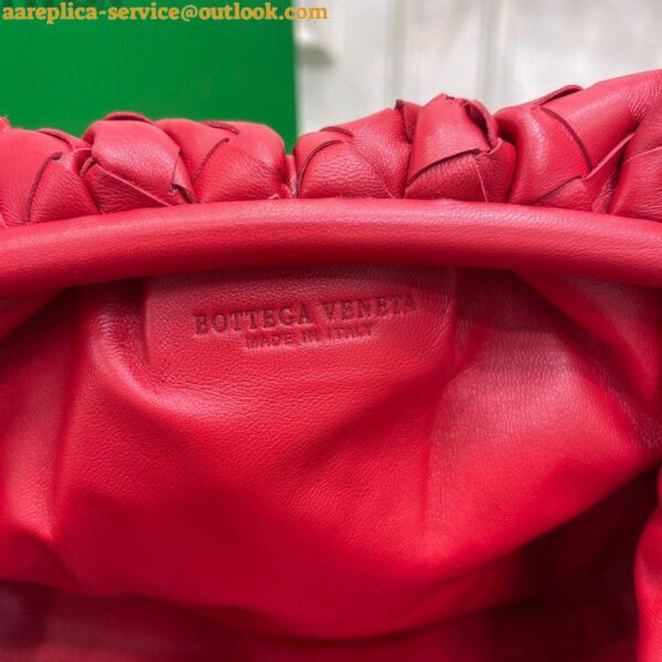 Replica Bottega Veneta Large Pouch Clutch Bag In Red Intrecciato Lambskin 4