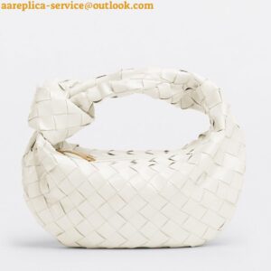 Replica Bottega Veneta BV Jodie Mini Bag In White Intrecciato Patent Leather 2