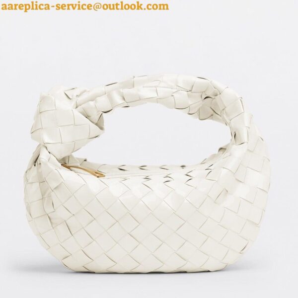 Replica Bottega Veneta BV Jodie Mini Bag In White Intrecciato Patent Leather 4