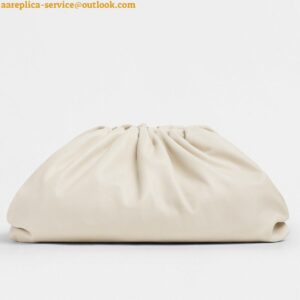 Replica Bottega Veneta Large Pouch Clutch Bag In White Calfskin