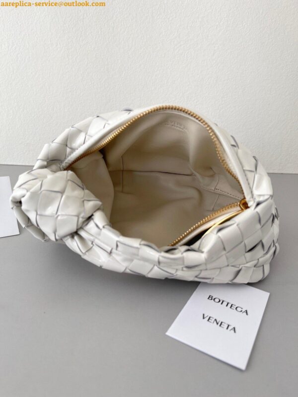 Replica Bottega Veneta BV Jodie Mini Bag In White Intrecciato Patent Leather 10