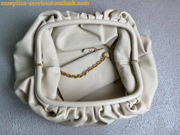 Replica Bottega Veneta Large Pouch Clutch Bag In White Calfskin 9