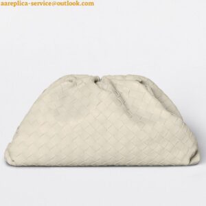 Replica Bottega Veneta Large Pouch Clutch Bag In White Intrecciato Lambskin