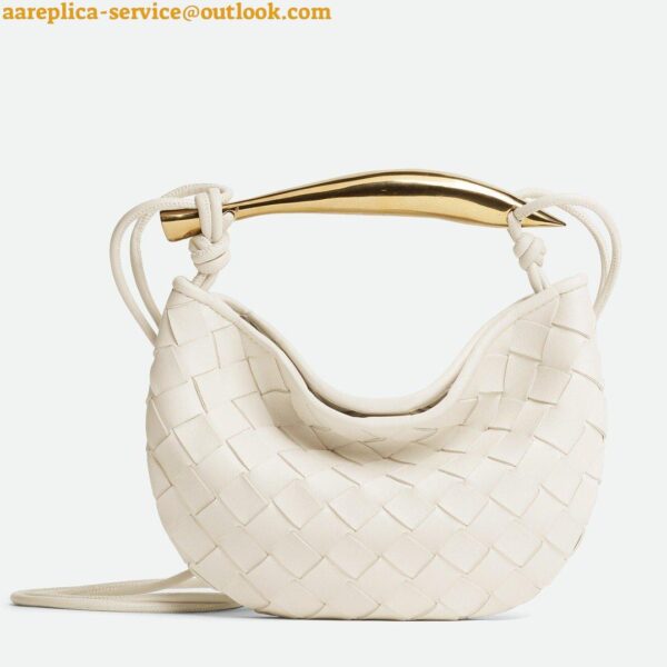 Replica Bottega Veneta Sardine Mini Bag In White Intrecciato Lambskin 3