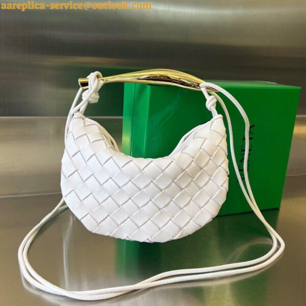 Replica Bottega Veneta Sardine Mini Bag In White Intrecciato Lambskin 5