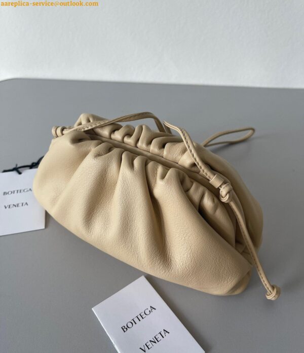 Replica Bottega Veneta Mini Pouch with Strap in Almond Calfskin 10