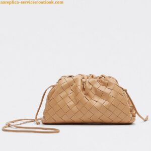 Replica Bottega Veneta Mini Pouch with Strap in Almond Intrecciato Lambskin