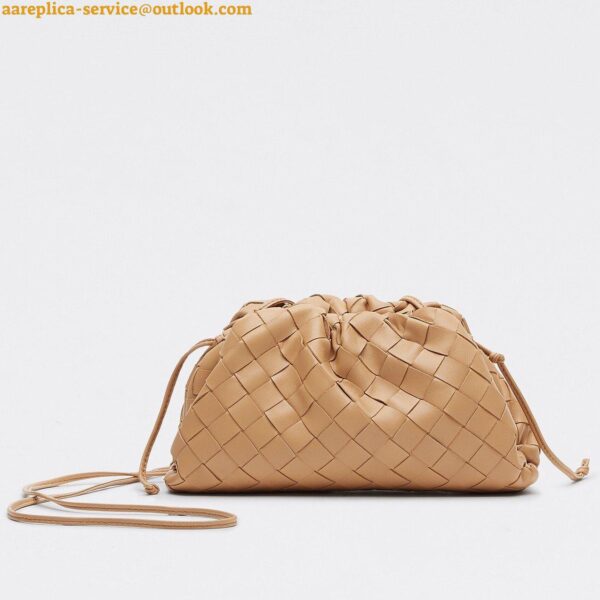 Replica Bottega Veneta Mini Pouch with Strap in Almond Intrecciato Lambskin 3