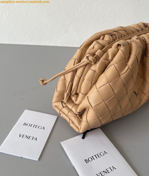 Replica Bottega Veneta Mini Pouch with Strap in Almond Intrecciato Lambskin 5