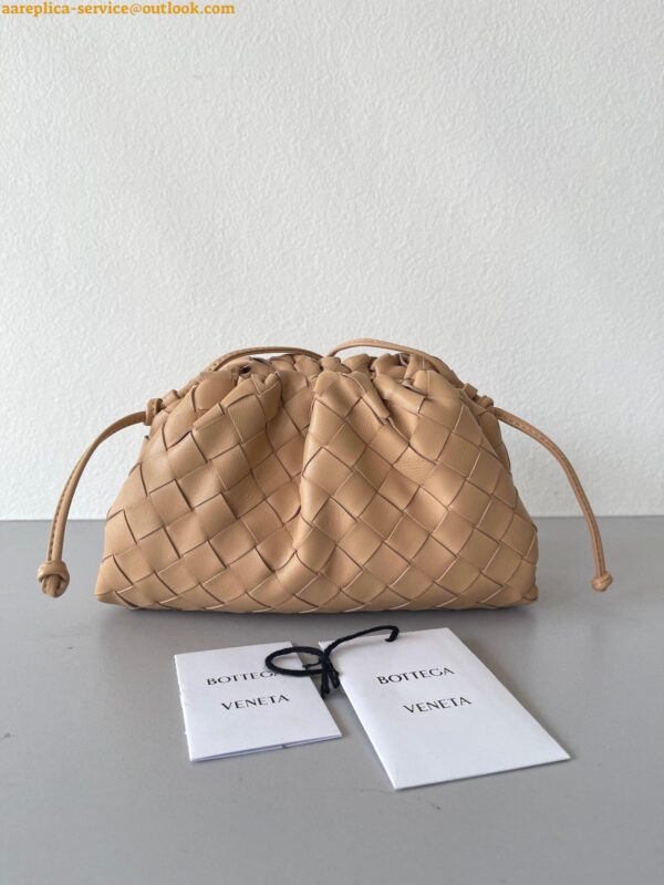 Replica Bottega Veneta Mini Pouch with Strap in Almond Intrecciato Lambskin 6