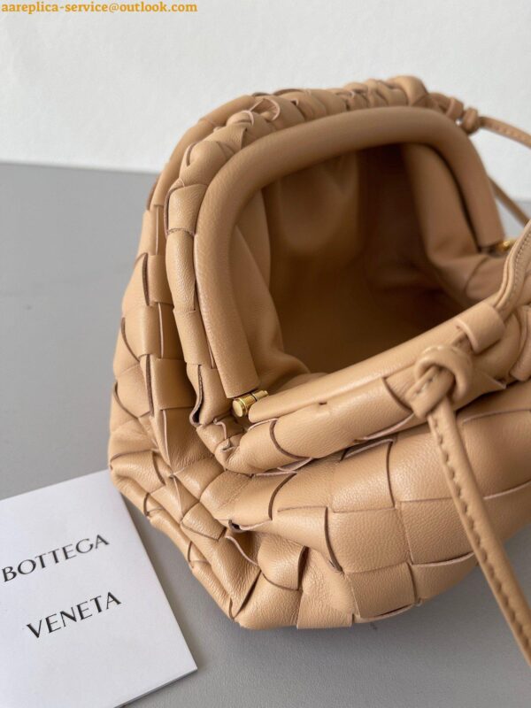 Replica Bottega Veneta Mini Pouch with Strap in Almond Intrecciato Lambskin 7