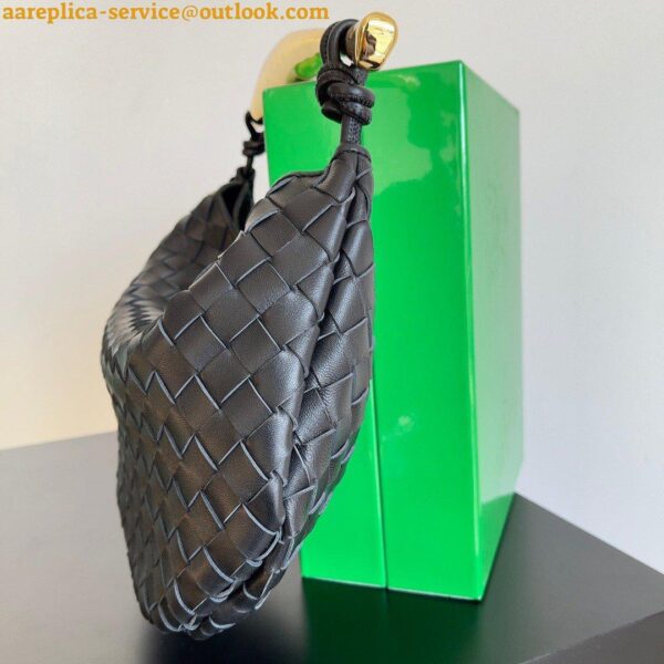 Replica Bottega Veneta Sardine Small Bag In Black Intrecciato Lambskin 7