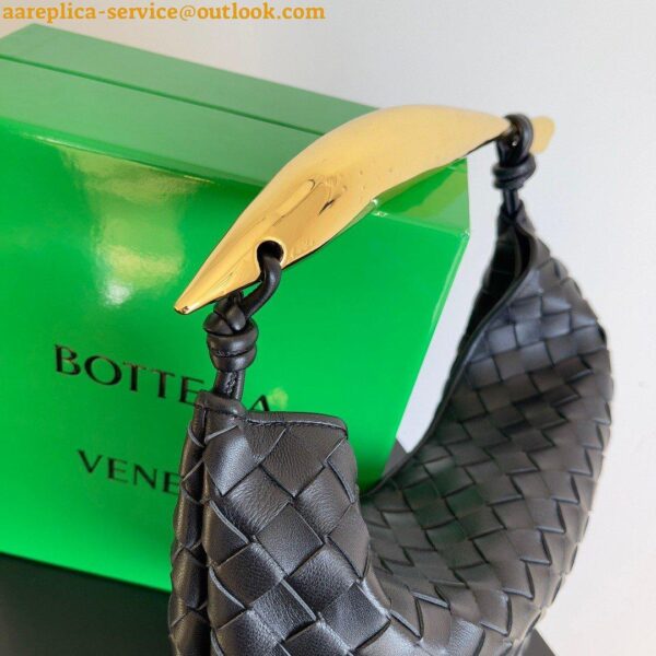 Replica Bottega Veneta Sardine Small Bag In Black Intrecciato Lambskin 8