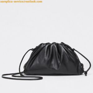 Replica Bottega Veneta Mini Pouch with Strap in Black Calfskin