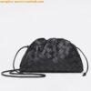 Replica Bottega Veneta Mini Pouch with Strap in Black Calfskin