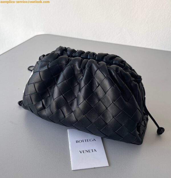 Replica Bottega Veneta Mini Pouch with Strap in Black Intrecciato Lambskin 3