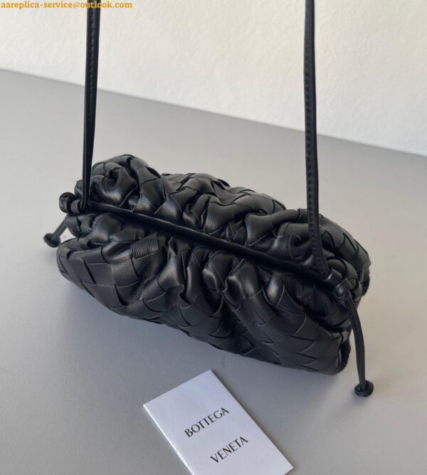 Replica Bottega Veneta Mini Pouch with Strap in Black Intrecciato Lambskin 4