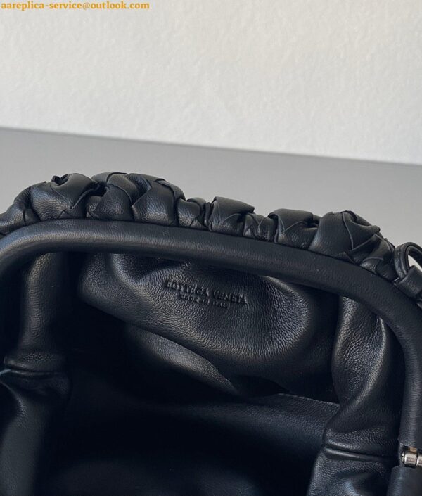 Replica Bottega Veneta Mini Pouch with Strap in Black Intrecciato Lambskin 6