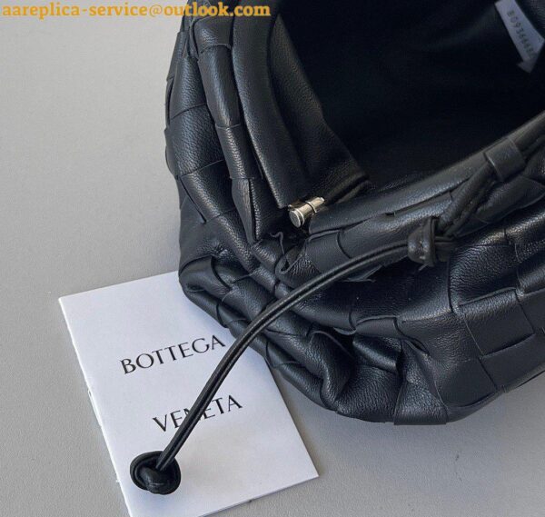 Replica Bottega Veneta Mini Pouch with Strap in Black Intrecciato Lambskin 8