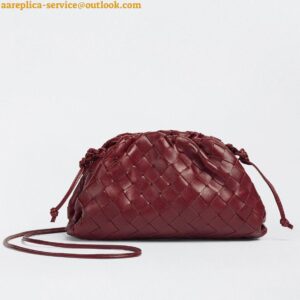 Replica Bottega Veneta Mini Pouch with Strap in Bordeaux Intrecciato Lambskin