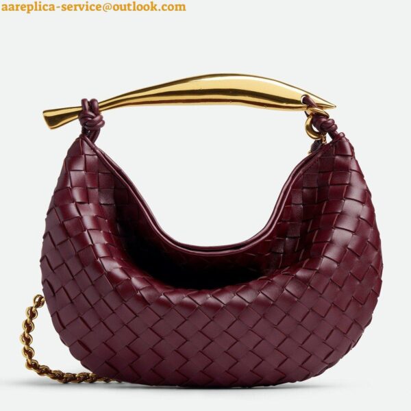 Replica Bottega Veneta Sardine Small Bag with Chain in Barolo Lambskin 3