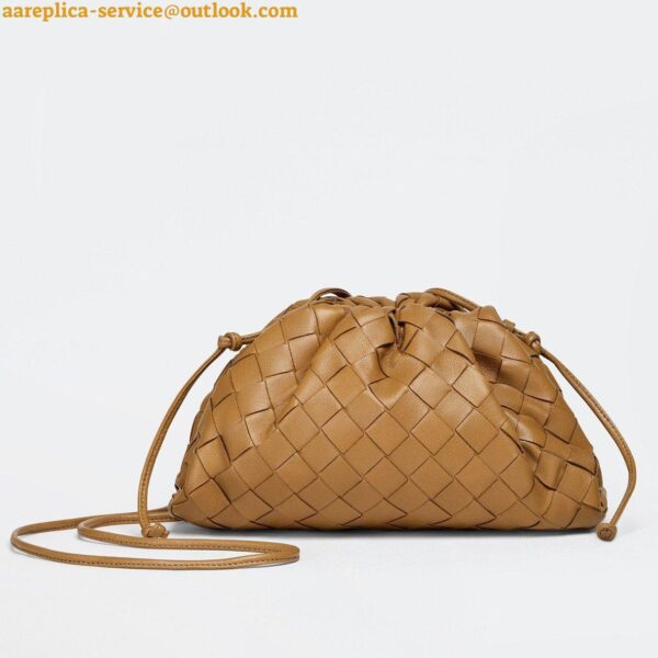 Replica Bottega Veneta Mini Pouch with Strap in Caramel Intrecciato Lambskin 4