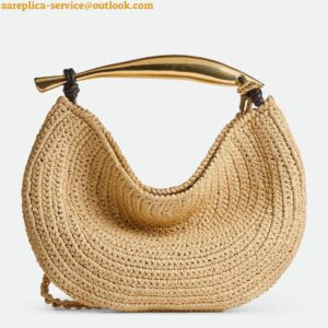 Replica Bottega Veneta Sardine Small Bag with Chain in Natural Raffia