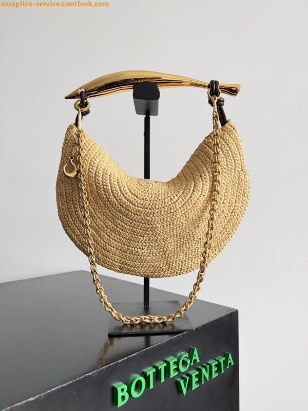 Replica Bottega Veneta Sardine Small Bag with Chain in Natural Raffia 5