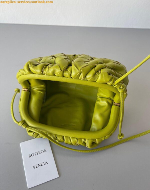 Replica Bottega Veneta Mini Pouch with Strap in Kiwi Intrecciato Lambskin 3