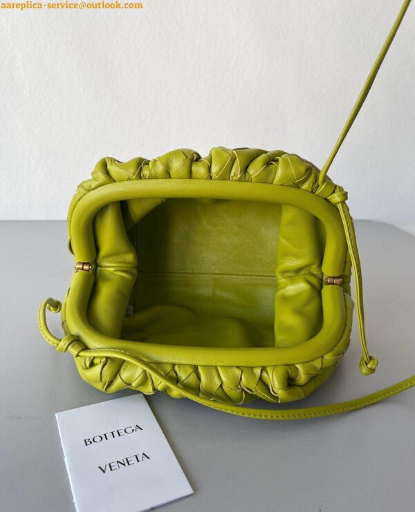 Replica Bottega Veneta Mini Pouch with Strap in Kiwi Intrecciato Lambskin 5