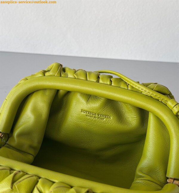 Replica Bottega Veneta Mini Pouch with Strap in Kiwi Intrecciato Lambskin 8