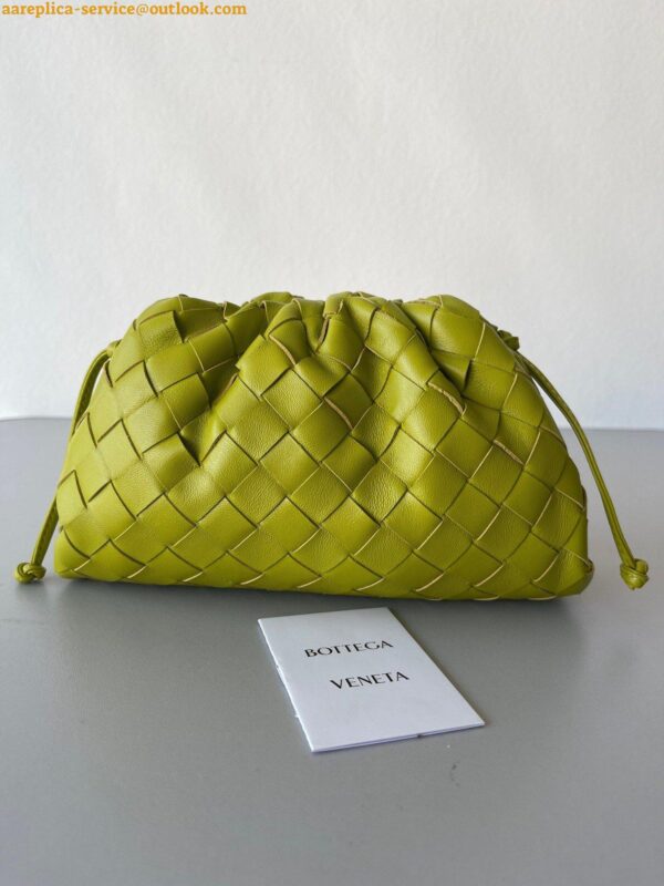 Replica Bottega Veneta Mini Pouch with Strap in Kiwi Intrecciato Lambskin 9