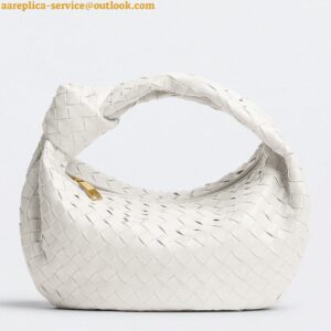 Replica Bottega Veneta BV Jodie Teen Bag In White Intrecciato Lambskin