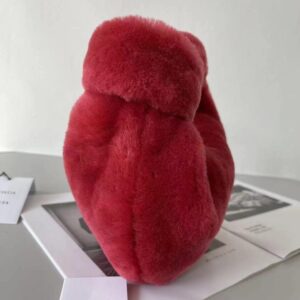 Replica Bottega Veneta Jodie Mini Bag In Red Shearling