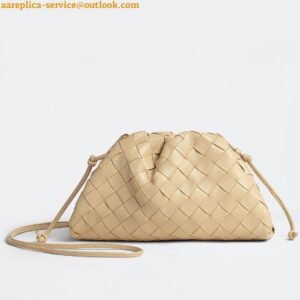 Replica Bottega Veneta Mini Pouch with Strap in Porridge Intrecciato Lambskin