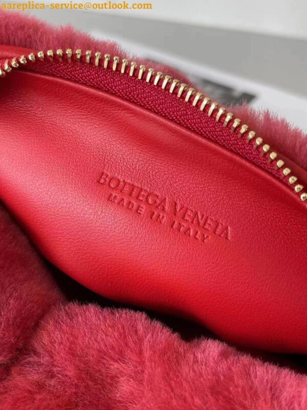 Replica Bottega Veneta Jodie Mini Bag In Red Shearling 9