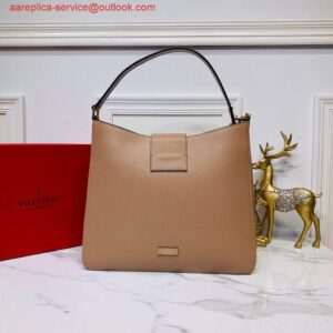 Replica Valentino 50027 Vsling Grainy Calfskin Hobo Bag Apricot 2