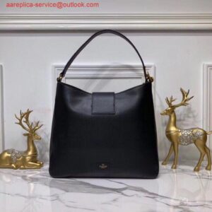 Replica Valentino 50027 Vsling Grainy Calfskin Hobo Bag Black 2