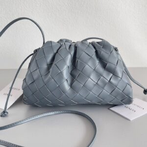 Replica Bottega Veneta Mini Pouch with Strap in Thunder Intrecciato Lambskin 2