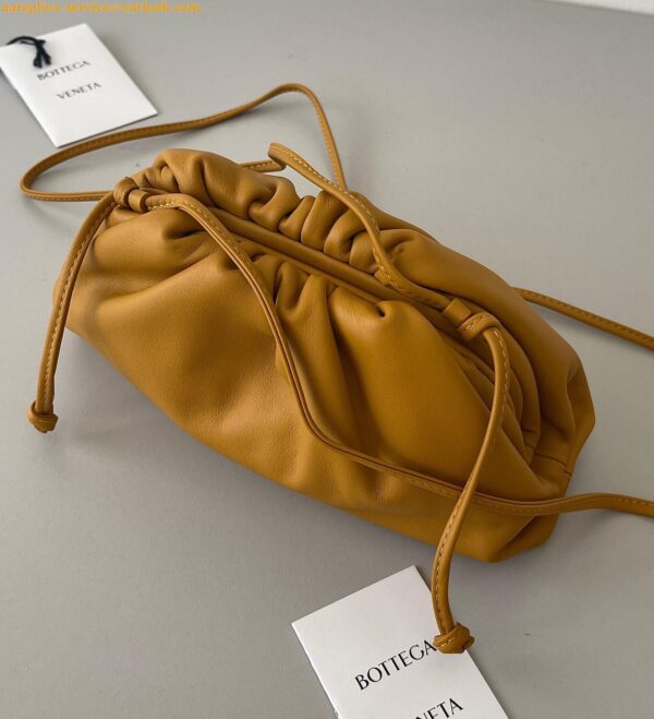 Replica Bottega Veneta Mini Pouch with Strap in Teak Calfskin 13