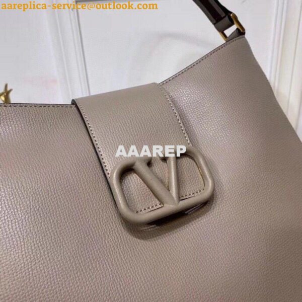 Replica Valentino 50027 Vsling Grainy Calfskin Hobo Bag Gray 6