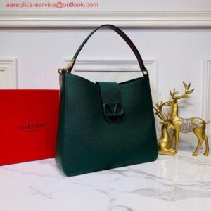 Replica Valentino 50027 Vsling Grainy Calfskin Hobo Bag Green